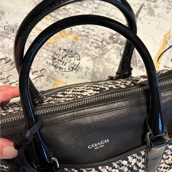 Coach Haley Legacy Leather & Canvas Satchel Bag - Picture 3 of 11